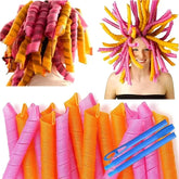 Spiral-shaped heatless hair curlers for no-heat styling and overnight curls.
